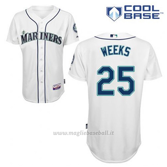 Maglia Baseball Uomo Seattle Mariners Rickie Weeks 25 Bianco 1ªCool Base